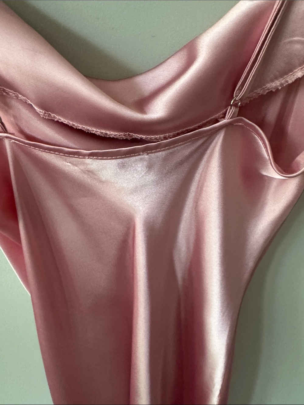 bebe Pink Satin Cowl Midi Slip Dress - Picture 3 of 3
